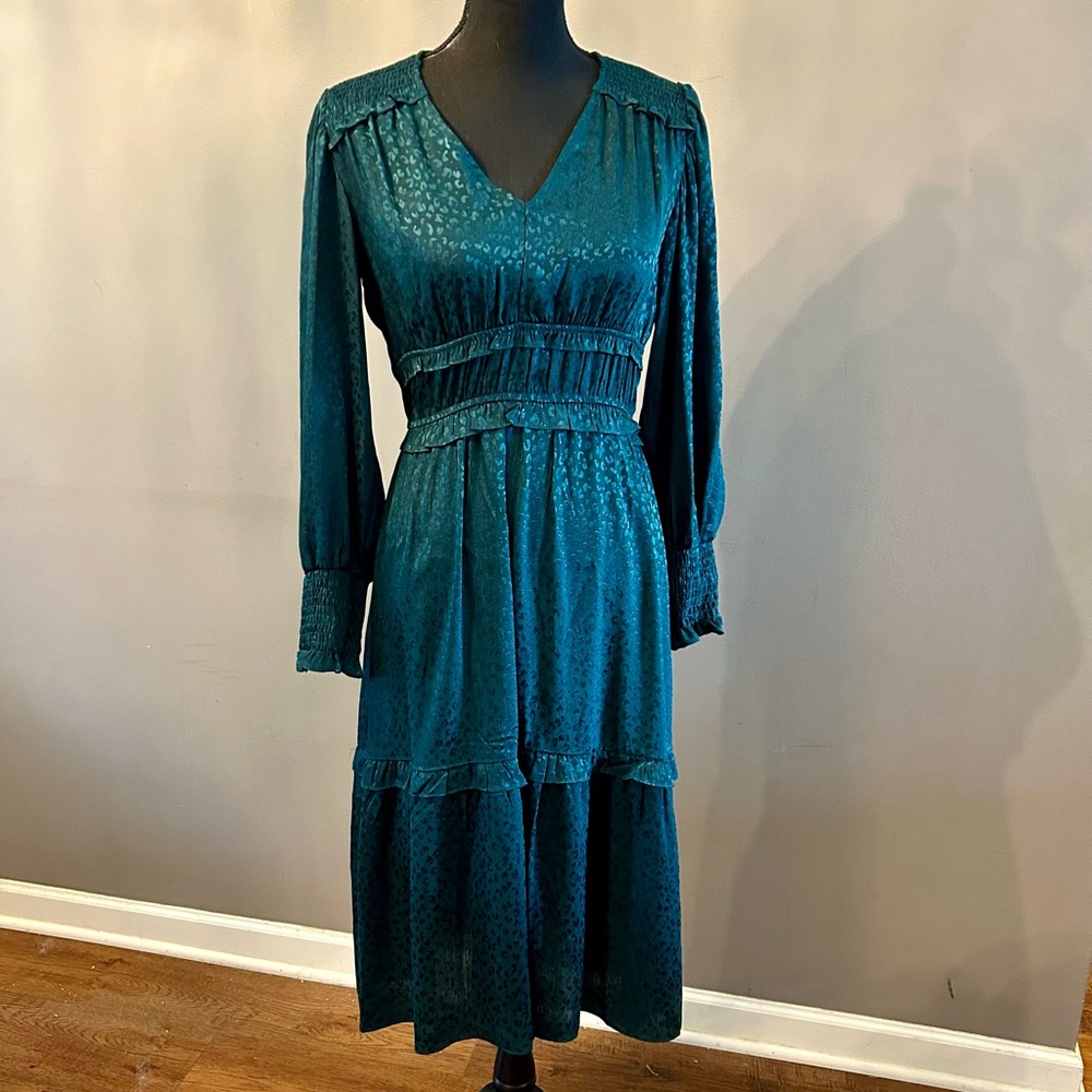 Dark Teal Midi Dress Whimsigoth